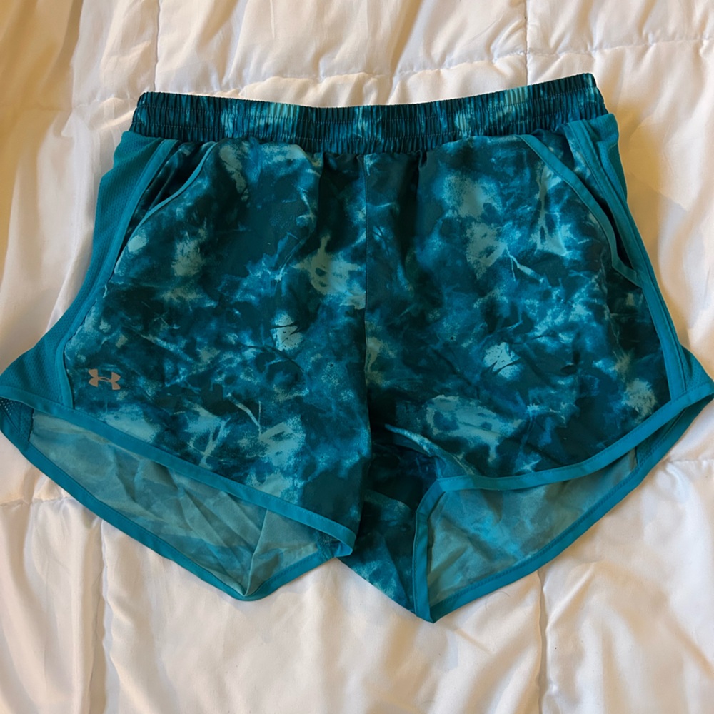 Under Armour Teal Blue Tie-Dye Athletic Shorts
